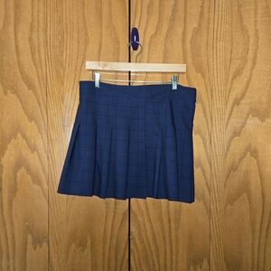 Navy Blue Pleated Skort